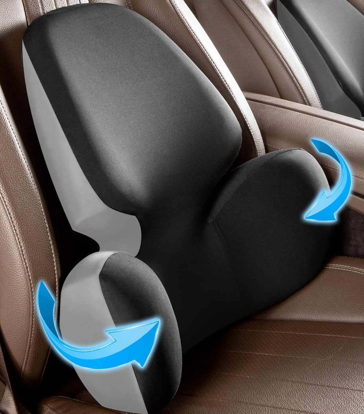 cojín lumbar para coche en trayectos largos