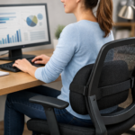 cómo usar un cojín lumbar correctamente en una silla de oficina