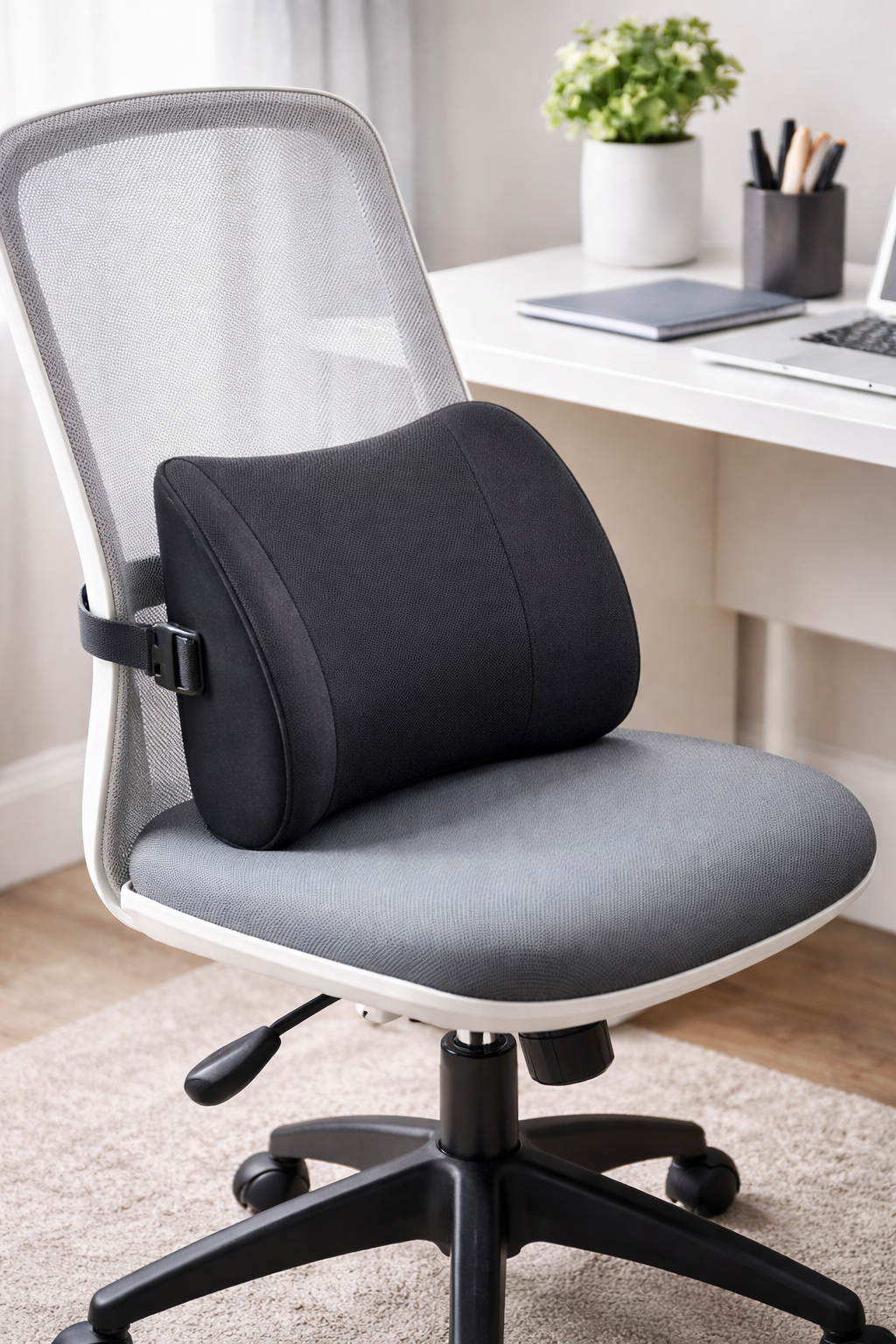 cojin lumbar para escritorio pequeño en silla de oficina