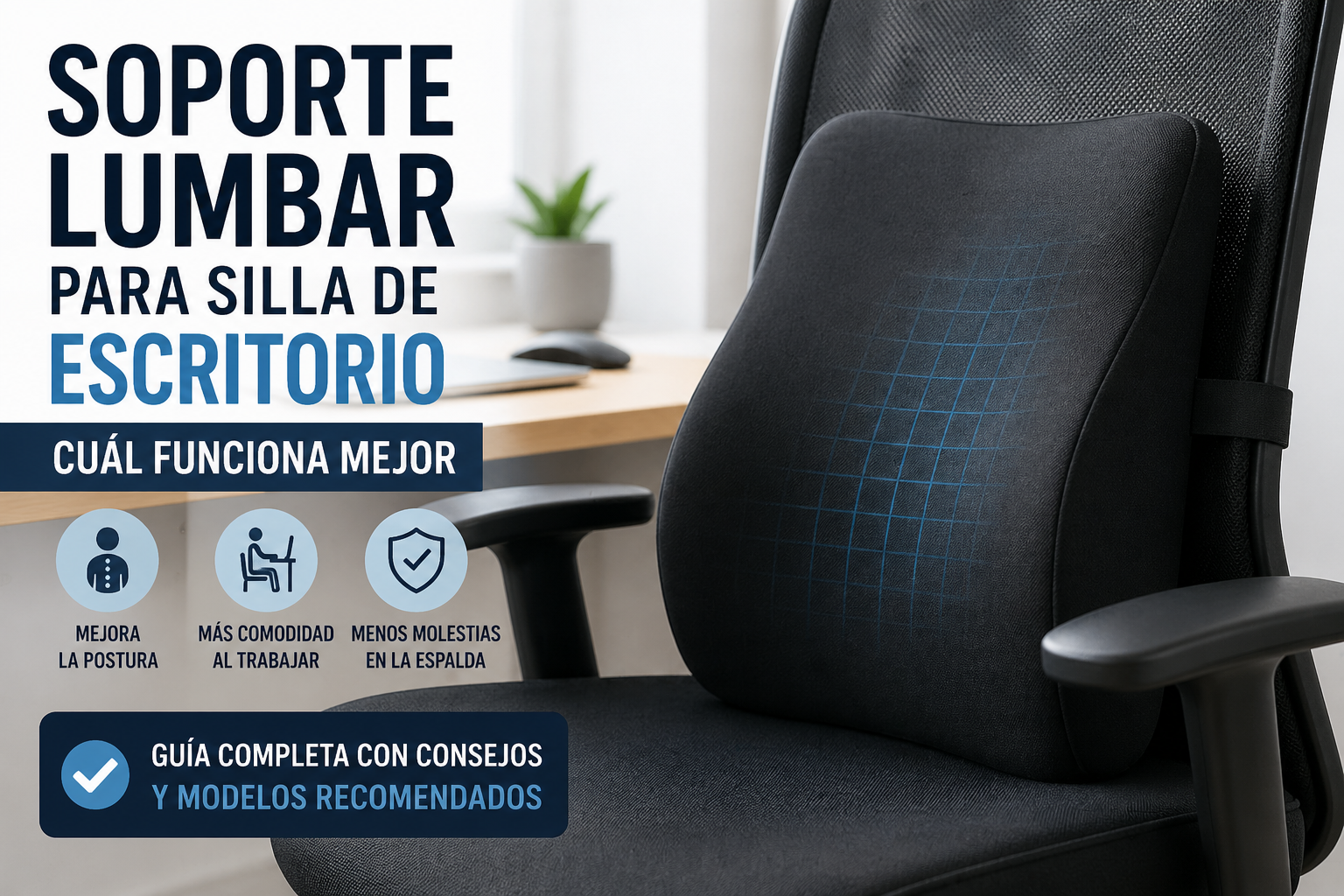 soporte lumbar para silla de escritorio en silla de oficina mejorando la postura